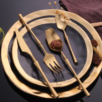 Stainless Steel Cutlery Set Gold Dinnerware Set Western Food Cutlery Tableware Dinnerware Christmas Gift Drop shipping