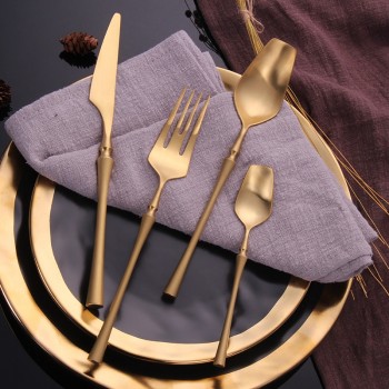 Stainless Steel Cutlery Set Gold Dinnerware Set Western Food Cutlery Tableware Dinnerware Christmas Gift Drop shipping
