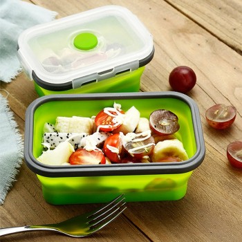 3/4PCS Set Foldable Silicone Food Lunch Box Fruit Salad Storage Food Box Container Dinnerware Conveniently Lunch Box