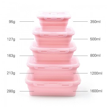 3/4PCS Set Foldable Silicone Food Lunch Box Fruit Salad Storage Food Box Container Dinnerware Conveniently Lunch Box