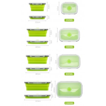 3/4PCS Set Foldable Silicone Food Lunch Box Fruit Salad Storage Food Box Container Dinnerware Conveniently Lunch Box