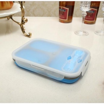 1100ml Silicone Collapsible Portable Lunch Box Large Capacity Bowl Lunch Bento Box Folding Lunchbox Eco-Friendly