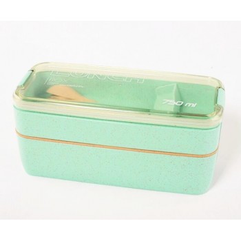 750ml Healthy Material 2 Layer Lunch Box Wheat Straw Bento Boxes Microwave Dinnerware Food Storage Container Lunchbox