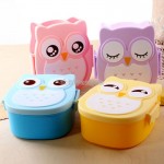 Owl Portable Bento Plastic Cute Cartoon Food Fruit Storage Container box