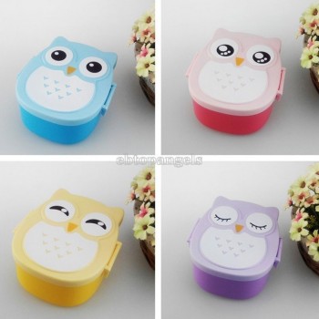 Owl Portable Bento Plastic Cute Cartoon Food Fruit Storage Container box