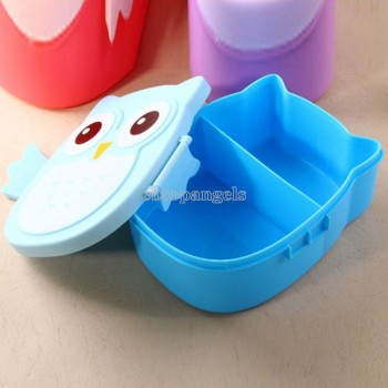 Owl Portable Bento Plastic Cute Cartoon Food Fruit Storage Container box