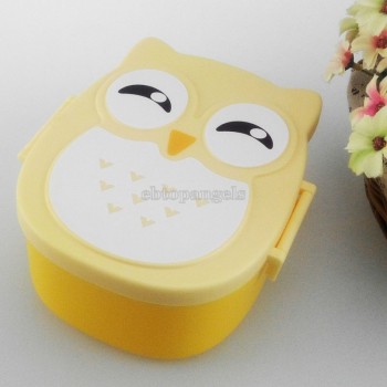 Owl Portable Bento Plastic Cute Cartoon Food Fruit Storage Container box