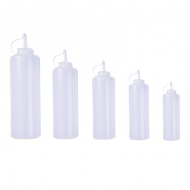 BBQ Ketchup Sauce Dispenser Bottles Olive Oil Dispensing Bottle Mayonnaise Squeeze Jar with Cap Safe Plastic White Kitchen Tools