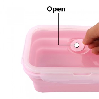 4Pcs/set Silicone Folding Bento Box Collapsible Portable Lunch Box for Food Dinnerware Food Container Bowl For Children Adult