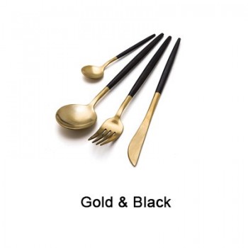 7 Colors Stainless Steel Cutlery Set Noble Fork Knife Dessert Dinnerware Tableware Gold Silver Black Coffee