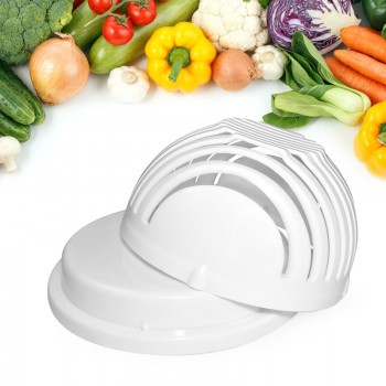 WOWCC 60 Seconds Salad Cutter Bowl Wave Shape Easy Salad of fruit Salad Bowl