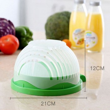 WOWCC 60 Seconds Salad Cutter Bowl Wave Shape Easy Salad of fruit Salad Bowl