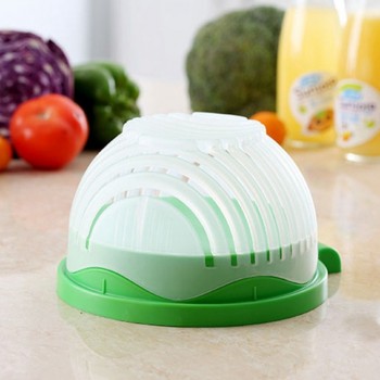 WOWCC 60 Seconds Salad Cutter Bowl Wave Shape Easy Salad of fruit Salad Bowl