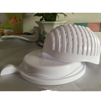 WOWCC 60 Seconds Salad Cutter Bowl Wave Shape Easy Salad of fruit Salad Bowl
