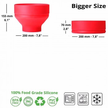 1PC New FDA Silicone Red Popcorn bowl Home Microwaveable Pop Corn Maker Bowl Microwave Safe Popcorn Bakingwares Bucket LN 002