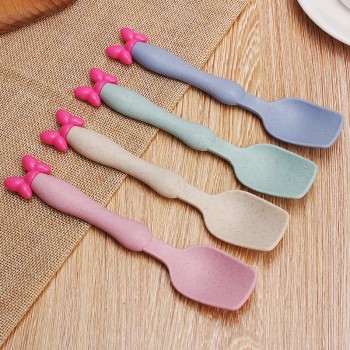 3pc/set Children Baby wheat Tableware Solid Feeding Mickey Dishes Baby Bowl Plate spoon Food Feeding Dinnerware Set for Children
