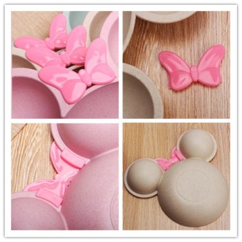 3pc/set Children Baby wheat Tableware Solid Feeding Mickey Dishes Baby Bowl Plate spoon Food Feeding Dinnerware Set for Children