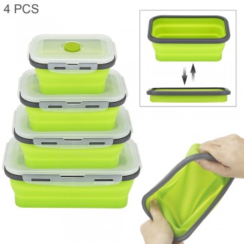 1-4pcs Silicone Lunch Box Collapsible Portable Box Bowl Bento Boxes Folding Food Container 350/500/800/1200ml Eco-Friendly