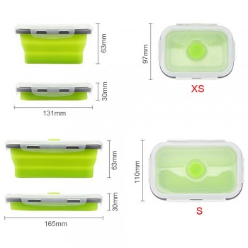 1-4pcs Silicone Lunch Box Collapsible Portable Box Bowl Bento Boxes Folding Food Container 350/500/800/1200ml Eco-Friendly