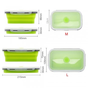 1-4pcs Silicone Lunch Box Collapsible Portable Box Bowl Bento Boxes Folding Food Container 350/500/800/1200ml Eco-Friendly