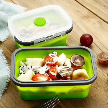 1-4pcs Silicone Lunch Box Collapsible Portable Box Bowl Bento Boxes Folding Food Container 350/500/800/1200ml Eco-Friendly
