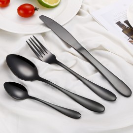 2018 Black Cutlery Set 304 Stainless Steel Dinnerware Set Knife Western Portable Dinner Tableware Set Drop Shipping