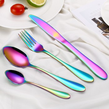 2018 Black Cutlery Set 304 Stainless Steel Dinnerware Set Knife Western Portable Dinner Tableware Set Drop Shipping