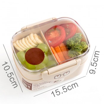 TUUTH Lunch Box Plastic Microwave Portable Double Layer Food Container Fruit Storage For Picnic School Office Workers