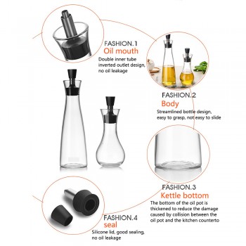 Glass Cruet Olive Oil Dispenser Bottles Gravy Boats Pourer Spout Decanter Oil Vinegar Bottle Sauce Container Pot Kitchen Tools