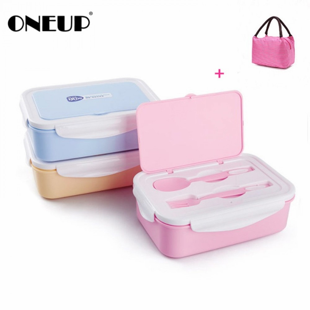 ONEUP Lunch Box Eco-Friendly Portable Food Container With Bags Tableware Microwavable Bento Box For kids Picnic School Office