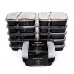 10Pcs/Set 2 Compartment Meal Prep Plastic Food Container Lunch Box Bento Picnic Eco-friendly With Lid Microwavable Lunchboxes