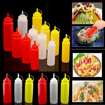 1Pc 230ml 8OZ Squeeze Bottle Condiment Dispenser Ketchup Mustard Sauce Vinegar New