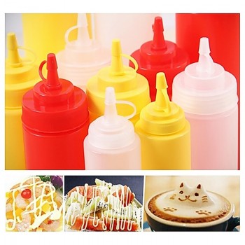 1Pc 230ml 8OZ Squeeze Bottle Condiment Dispenser Ketchup Mustard Sauce Vinegar New