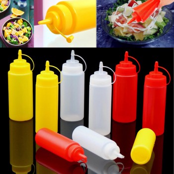1Pc 230ml 8OZ Squeeze Bottle Condiment Dispenser Ketchup Mustard Sauce Vinegar New