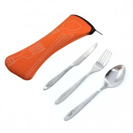 Stainless Steel Cutlery Set Dinnerware Sets Lightweight Portable Travel Tableware Set with Cloth Bag Lunch Tools Set Hot Sale