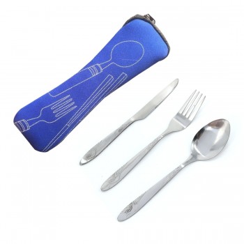Stainless Steel Cutlery Set Dinnerware Sets Lightweight Portable Travel Tableware Set with Cloth Bag Lunch Tools Set Hot Sale