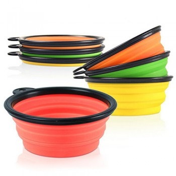eTya 1pc Silicone foldable Travel Dog Bowl Collapsible Premium Quality Food Water Pet Travel Bowls