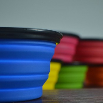 eTya 1pc Silicone foldable Travel Dog Bowl Collapsible Premium Quality Food Water Pet Travel Bowls