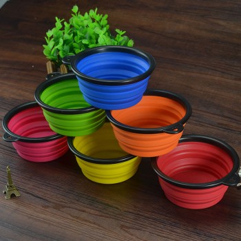 eTya 1pc Silicone foldable Travel Dog Bowl Collapsible Premium Quality Food Water Pet Travel Bowls