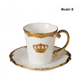 Ceramic Golden Crown Cup And Saucer Afternoon Tea Set Creative Coffee Mug Set Cup Black Tea Mug Golden Edge Teacups Set One Set