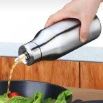 Realand Premium 500/750/1000ml Stainless Steel Vinegar Oil Olive Dispenser Bottle Pot Leakproof Kitchen Healthy Gravy Boat
