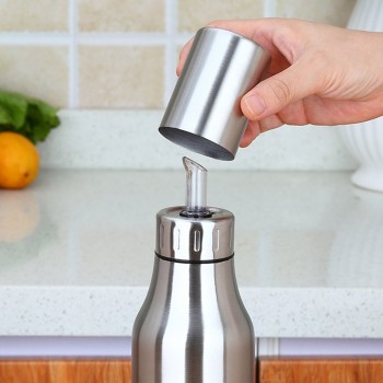Realand Premium 500/750/1000ml Stainless Steel Vinegar Oil Olive Dispenser Bottle Pot Leakproof Kitchen Healthy Gravy Boat