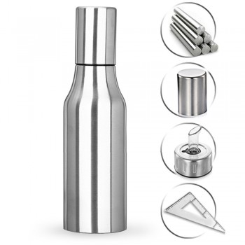 Realand Premium 500/750/1000ml Stainless Steel Vinegar Oil Olive Dispenser Bottle Pot Leakproof Kitchen Healthy Gravy Boat