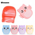 Cartoon Owl Shaped Lunch Box Bento Box Portable Food Container With Spoon For Kids Child Student Food Storage Box Outdoor Picnic