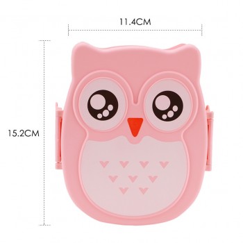 Cartoon Owl Shaped Lunch Box Bento Box Portable Food Container With Spoon For Kids Child Student Food Storage Box Outdoor Picnic