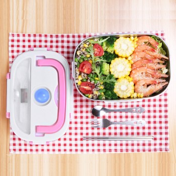 12V 24V 220V Electric Lunch Box Stainless Steel Heat Warmer Car Truck Bento Box Insulation Thermo Mini Portable Food Container
