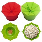 Poptop Popcorn Popper Maker DIY Silicone Microwave Popcorn Maker Fold Bucket Red Green Food Container