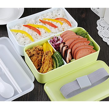3 Colors 1000ml Double Layer Lunch Box Food Storage Container Microwave Oven Bento Boxes Dinnerware Lunchbox BPA Free