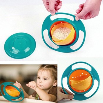 360 Rotate Spill-Proof Plastic Bowl Infant Baby Learning Feeding Toy Dishes Training Feeding No Spill Anti Messing Bowl Gift