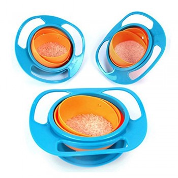 360 Rotate Spill-Proof Plastic Bowl Infant Baby Learning Feeding Toy Dishes Training Feeding No Spill Anti Messing Bowl Gift